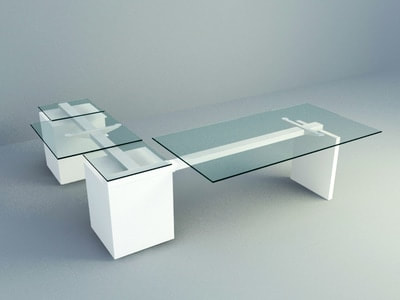 modern and glass table top office table design