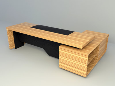 solid wood office table design