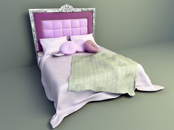 3d model bed free download, elegant pink color bed design