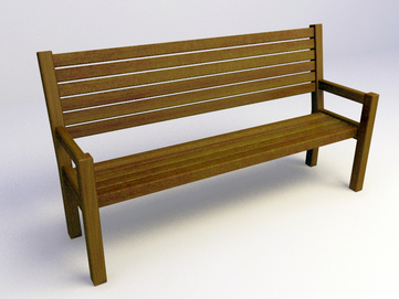 3d garden bench design download