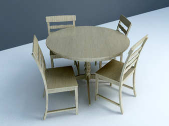 free 3D Model dining set simple design