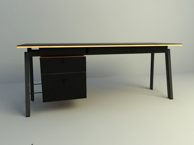 simple black wood office table