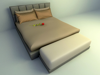 3d model bed free download, modern and fully cushion bed design