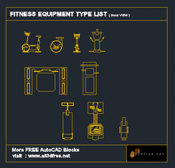 AutoCAD Block Fitness Equipments Collection 004