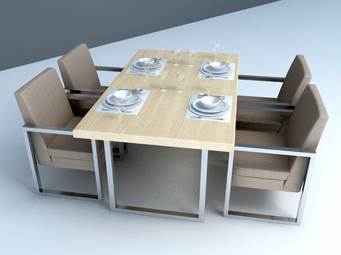 free 3D model modern dining set