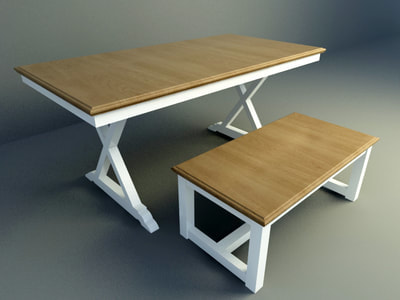 simple resting table set with wood chair