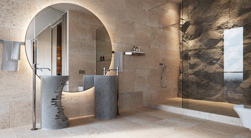 resort & natural look bathroom design on all3dfree