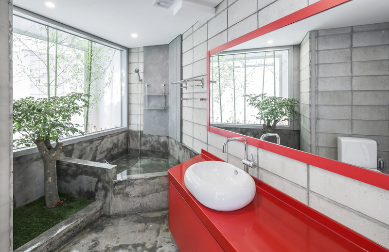Bathroom design with natural garden concept feeling on all3dfree