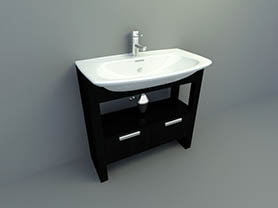 bathroom interior 3d model - sink with cabinet 004