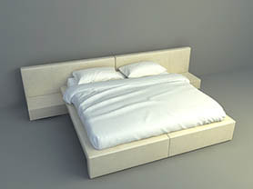 bed 3d models - Double bed 009