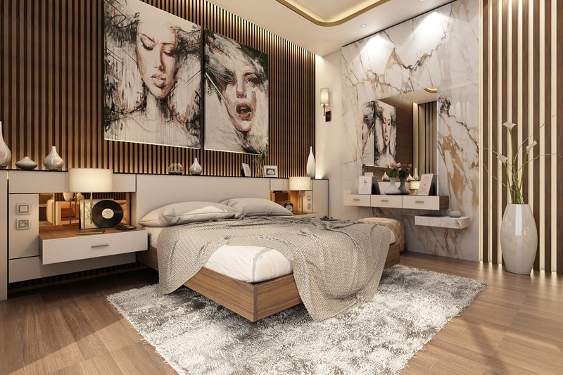 "art & abstrac" concept bedroom design idea on all3dfree