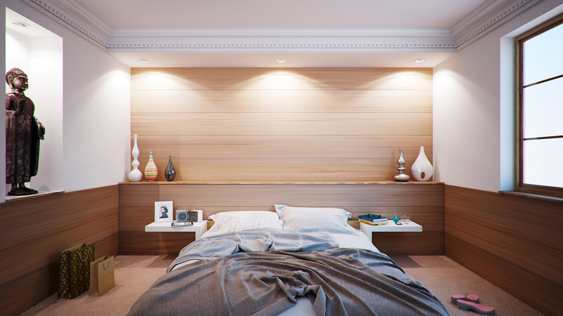simple bedroom design with "wood" concept