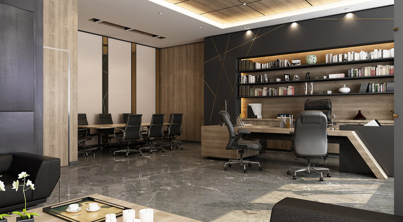 Modern style office room design with "luxury" concept (C view)