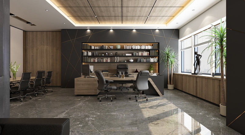 Modern style office room design with "luxury" concept (D view)