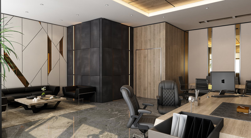 Modern style office room design with "luxury" concept (E view)