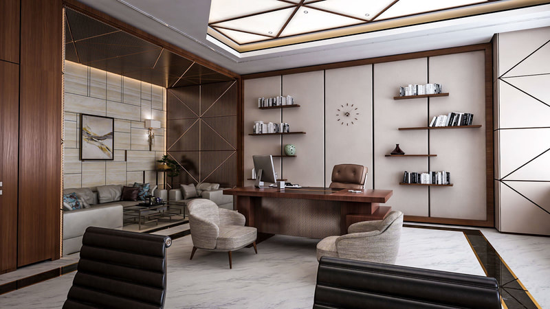 Modern style office room design with "luxury" concept (F view)