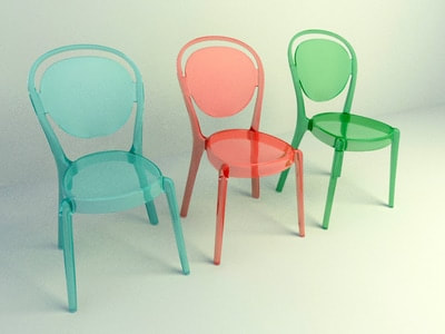chair 3d model free download 002 - glass chairs