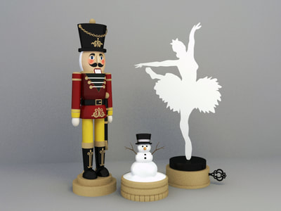 christmas decoration 3d model free download - toys set decoration 012