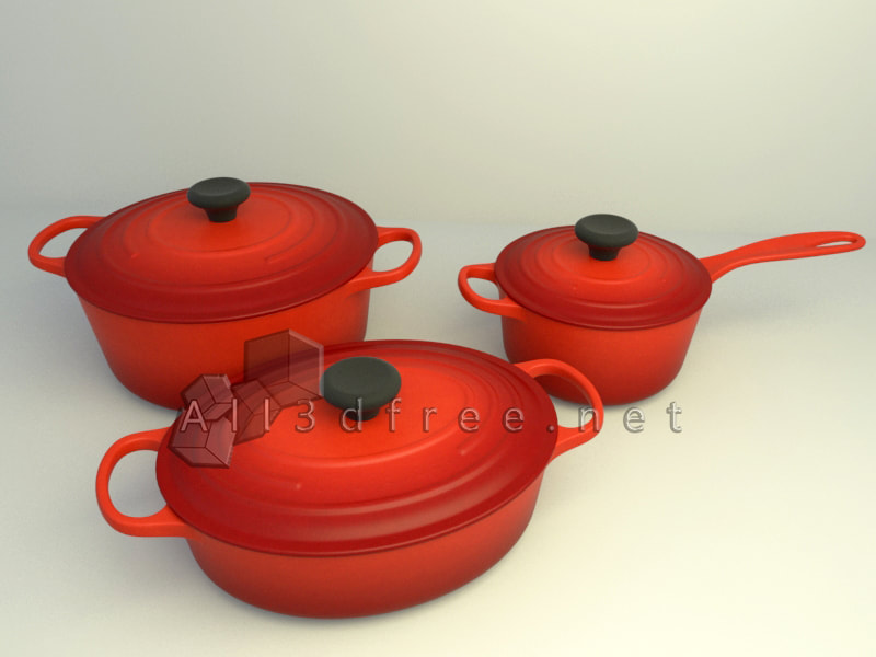 3D Model Kitchenware Collection - Clay pots