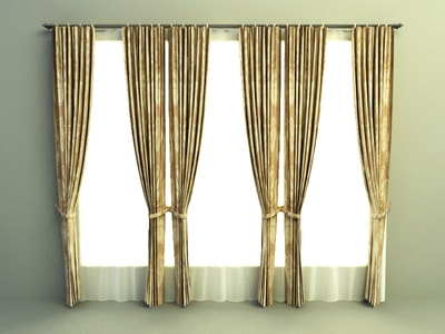 curtain 3d model free download - Curtain walmart with dropes 004