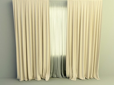 curtain 3d model free download - Simple Curtain with dropes 005