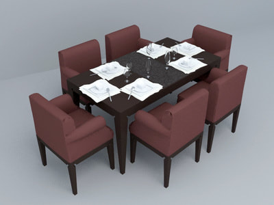 dining set 3d model 007