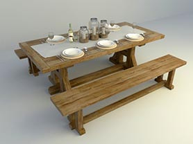 dining set 3d model 012