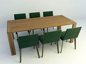 dining table set 3d model free download 004