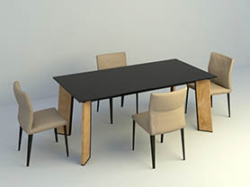 dining table set 3d model free download 005