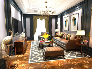 3d interior scene elegant traditional concept design