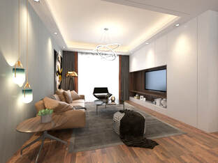 3d interior scene clean Living Room Concept