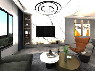 3d interior scene modern concept living area