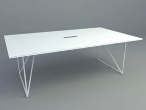 simple desk with white color 3d models