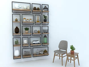 3D model - shelf with decorative frame