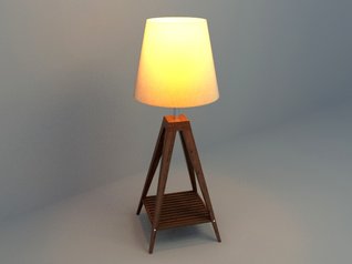 wooden floor lamp 3d model design