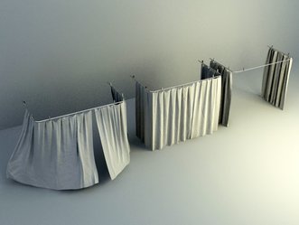L shaped drops curtain design 3d model free download