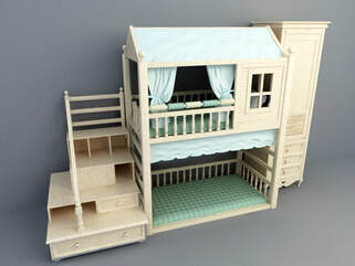 kids double bed with campaign concept design