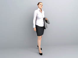 Office lady 3d model collection