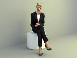 woman sitting pose 3d model download
