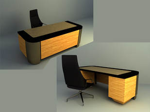 Office table with wood design material 3d models download 2018