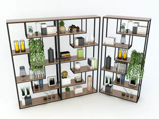 3D model - Bookshelf with decorative frame