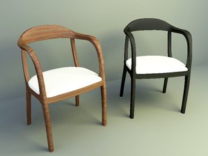 simple wooden chairs design 3d models