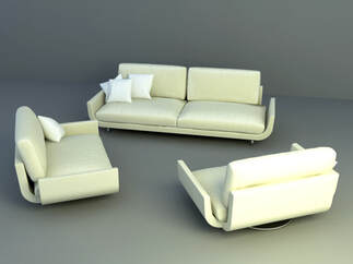 3d model of sofa 003 - 3+2+1 sofa design