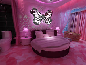 3d models scene hotel room butterfly concept design 2018