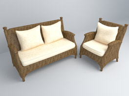 free 3D model sofa set 004