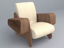 Wooden sofa chair 3d models