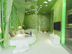 3d models scene hotel room go green concept design 2018