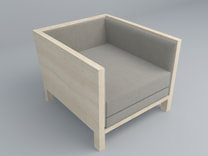 Modern wooden chair 3d model