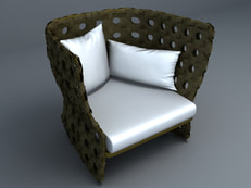 Dante single sofa 3d model