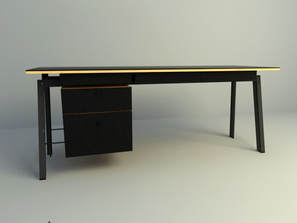 single working table with dark color
